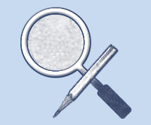 Magnifying glass and pencil